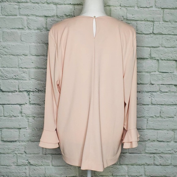 Karl Lagerfeld Paris Bell Sleeve Top in Blush XL - Picture 2 of 9